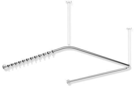 HEWI Vorhangstange System 900 U-förmig 1487 mm verchromt mit 46 Ringen