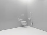 HEWI Winkelgriff Serie 801, 300 x 600 mm, koralle – Barrierefreier Haltegriff mit Polyamid-Oberfläche