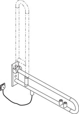 HEWI Serie 801 Stützklappgriff mit WC-Spülauslösung, 700 mm, koralle