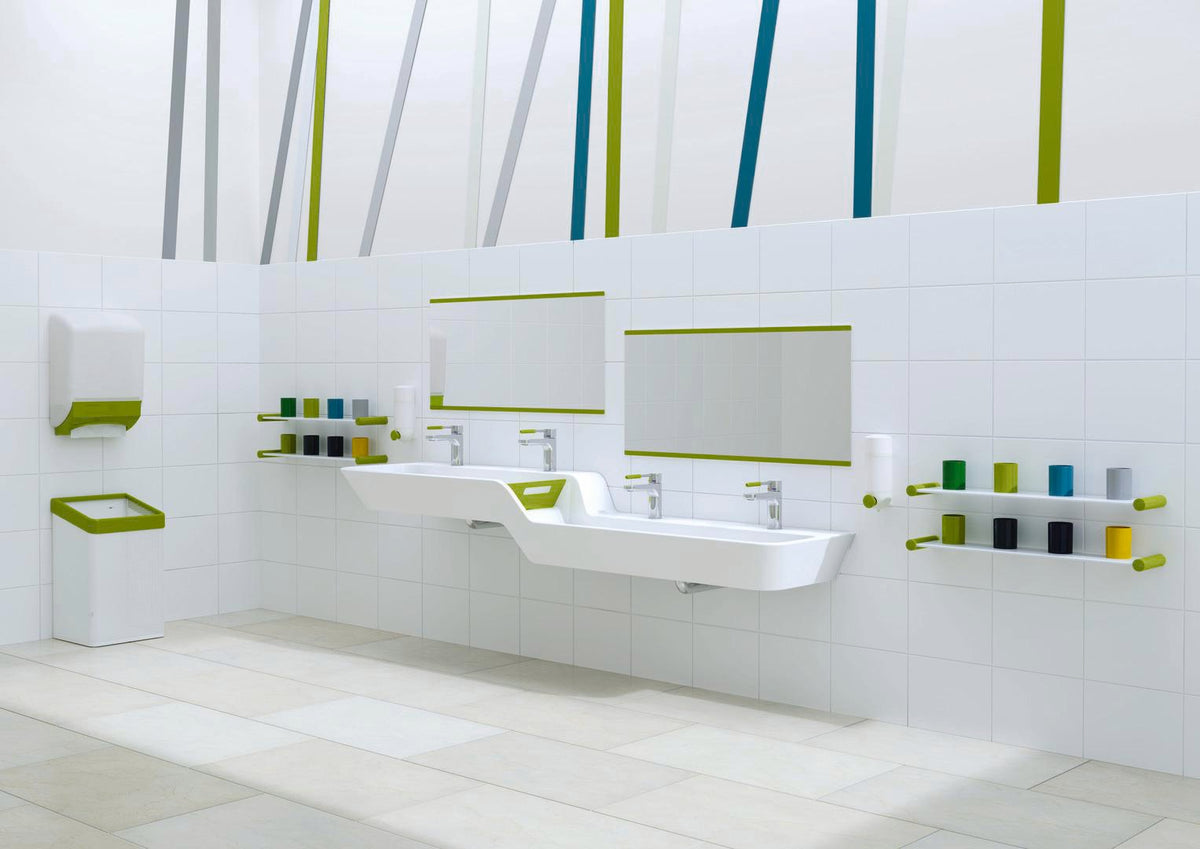 HEWI Kids Spiegel 450 x 400 mm Apfelgrün – Rechteckiger Wandspiegel mit ESG-Sicherheitsglas