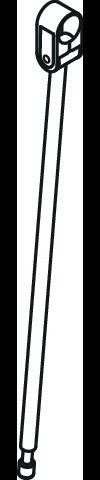 HEWI Bodenstütze Serie 801 für Stützklapp- und Wandstützgriffe, 607 mm, Edelstahl, Senfgelb