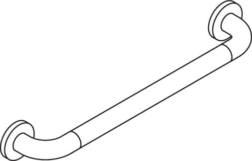 HEWI Haltegriff Serie 801 d:33 mm, Achsmaß 500 mm, senfgelb – Wandmontage, verdeckte Befestigung
