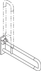 HEWI Stützklappgriff Serie 801 Senfgelb 700 mm – Klappbarer Wandgriff bis 100 kg