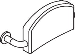 HEWI Rückenstütze Serie 801 senfgelb – Wandmontage, 350 mm, mit Stahlkern
