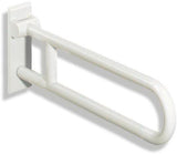 HEWI Stützklappgriff Serie 801 drehbar 750 mm senfgelb – Wandmontage, 150 kg belastbar