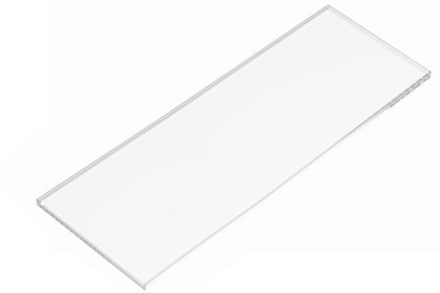 HEWI Glasplatte Serie 477 aus Klarglas, 197 mm breit, 8 mm stark, geschliffene Kanten