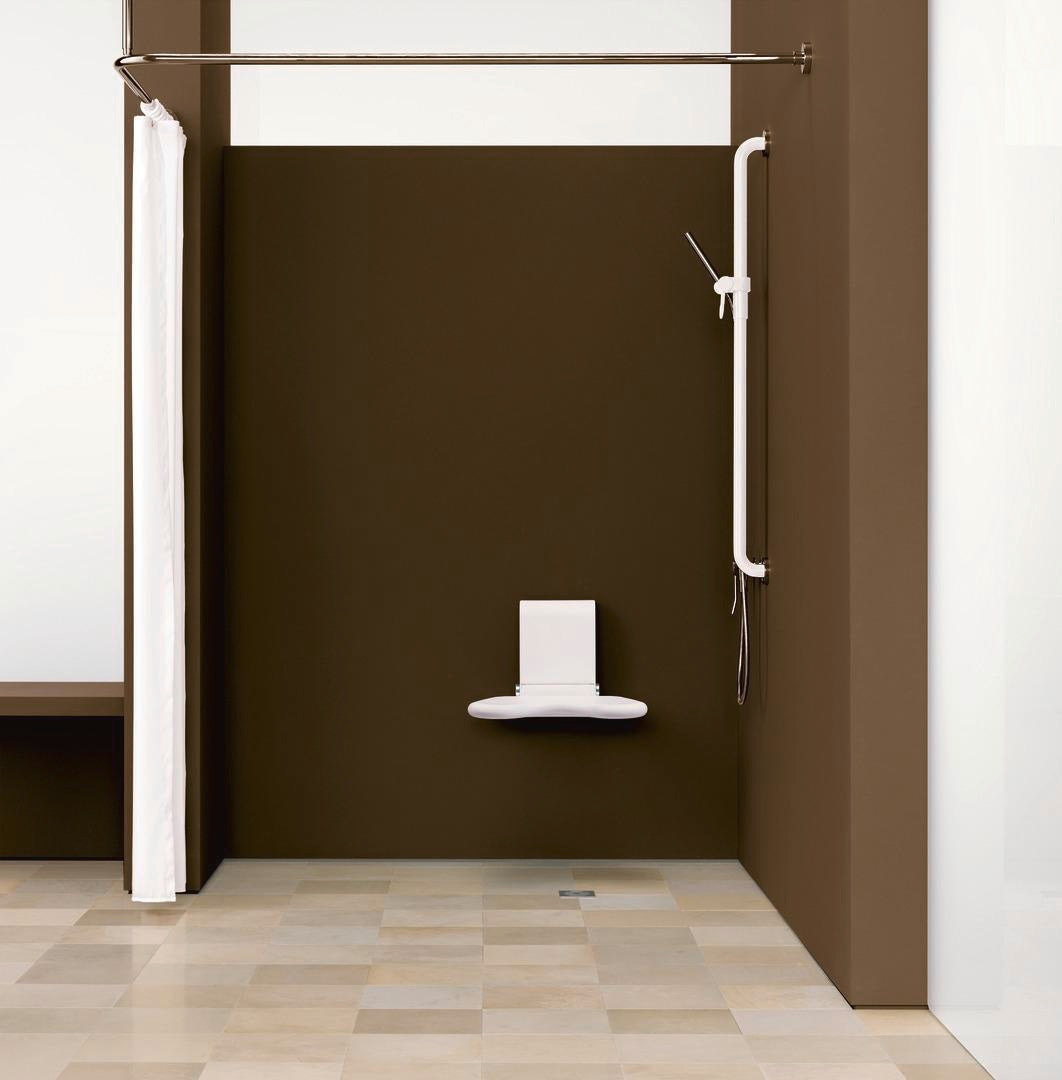 HEWI Duschvorhang uni weiß, 1400 x 2000 mm, Trevira CS, mit 10 Edelstahlösen