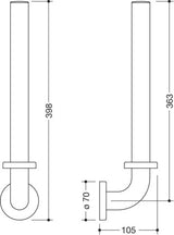 HEWI Reservepapierhalter Serie 801 für 3 WC-Rollen senfgelb – Wandmontage, diebstahlgeschützt