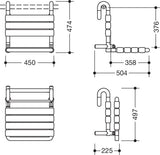 HEWI Einhängesitz Serie 801 klappbar senfgelb – Duschhilfe mit Rückenlehne, 150 kg