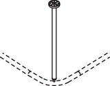 HEWI Deckenabhängung System 900, 600 mm, Edelstahl verchromt, kürzbar