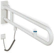 HEWI Stützklappgriff Serie 801 E-Ausführung mit WC-Spülung, 700 mm, Senfgelb