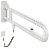 HEWI Stützklappgriff Serie 801 mit WC-Spülauslösung, 850 mm, Senfgelb