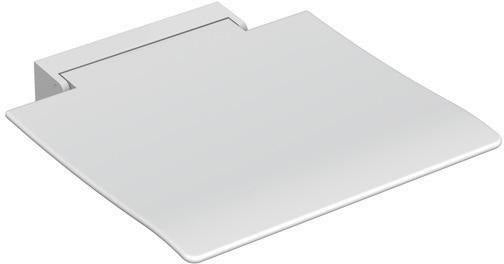 HEWI Klappsitz 450 mit Wandkonsole – Signalweiß, 450 mm, hochklappbar, bis 150 kg