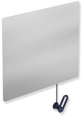 HEWI Kippspiegel Serie 801 mit Seilumlenkung, 600 mm breit, senfgelb – Neigung bis 28°