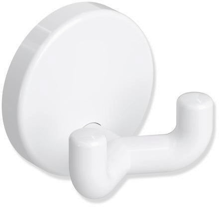 HEWI Doppelhaken Serie 801 senfgelb – Wandhaken mit verdeckter Verschraubung, 40 mm Rosette