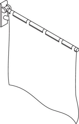 HEWI Duschspritzschutz Serie 801, Dekor uni weiß, 100% Polyester koralle – klappbar, barrierefrei
