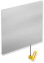HEWI Kippspiegel Serie 801 mit Seilumlenkung, 600 mm breit, senfgelb – Neigung bis 28°