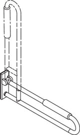 HEWI Mobiler Stützklappgriff Serie 801, 900 mm, mit Armpolster senfgelb – Wandmontage, klappbar, bis 150 kg