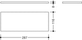 HEWI Glasplatte Serie 477 aus Klarglas, 197 mm breit, 8 mm stark, geschliffene Kanten