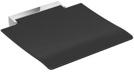 HEWI Klappsitz 450 – Wandklappsitz mit Edelstahlkonsole, anthrazitgrau, 450 mm breit