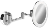HEWI Kosmetikspiegel LED matt schwarz rund 5-fach Vergrößerung Dual Light