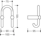 HEWI Garderobendoppelhaken Serie 801 – Senfgelb, Haken nach hinten, 90 mm