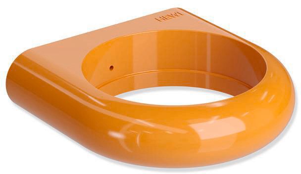 HEWI Halter Serie 801 senfgelb – Runder Zahnputzbecherhalter für Wandmontage