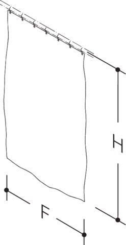 HEWI Duschvorhang Dekor 80, uni weiß, Polyester, 1400 x 2000 mm, mit Edelstahlösen