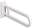 HEWI Stützklappgriff Serie 801 drehbar 750 mm senfgelb – Wandmontage, 150 kg belastbar