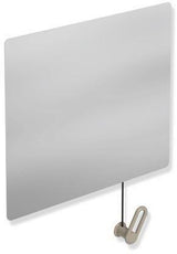 HEWI Kippspiegel Serie 801 mit Seilumlenkung, 600 mm breit, senfgelb – Neigung bis 28°