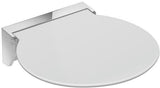 HEWI Klappsitz R 380 – Wandmontierter Dusch-Sitz, anthrazitgrau, Edelstahl verchromt, hochklappbar, 150 kg