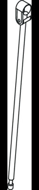 HEWI Bodenstütze Serie 801 für Stützklapp- und Wandstützgriffe, Edelstahl, Senfgelb, 697 mm