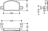 HEWI Rückenstütze Serie 801 senfgelb – Wandmontage, 350 mm, mit Stahlkern