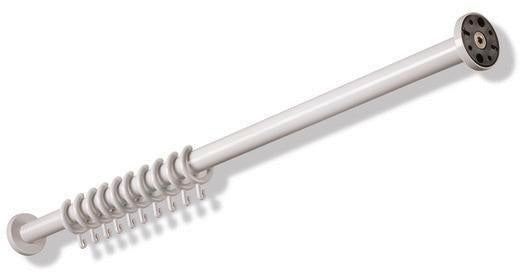 HEWI Vorhangstange Serie 801, 1000 mm, senfgelb, mit 10 Ringen – kürzbar