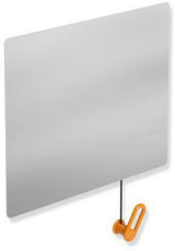 HEWI Kippspiegel Serie 801 mit Seilumlenkung, 600 mm breit, senfgelb – Neigung bis 28°