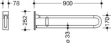 HEWI Mobiler Stützklappgriff Serie 801 drehbar 900 mm senfgelb – Wandmontage, 150 kg belastbar