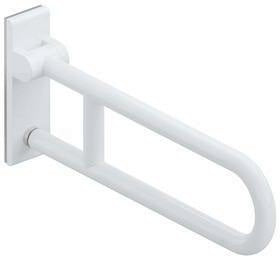 HEWI Mobiler Stützklappgriff Serie 801, drehbar, 600 mm, Senfgelb – Wandmontage