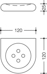 HEWI Seifenablage Serie 477, groß, mit Noppen, senfgelb, 120 mm, diebstahlgeschützt