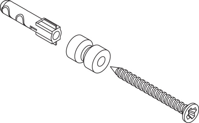 HEWI Befestigungsmaterial System 162 für Einzelhaken und Reservepapierhalter – Montageset