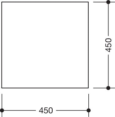 HEWI Kristallglasspiegel 450 x 450 mm – Klarer Spiegel mit geschliffenen Kanten