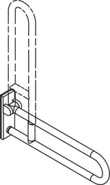 HEWI Mobiler Stützklappgriff Serie 801, 700 mm, senfgelb – Wandmontage, 150 kg, klappbar