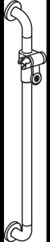 HEWI Brausehalterstange Serie 477, Achsmaß 800 mm, senfgelb, Polyamid, mit Brausehalter
