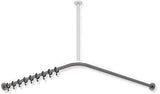 HEWI Vorhangstange System 900 1187 x 1187 mm, 24 Ringe, schwarz tiefmatt – Eckform, Edelstahl