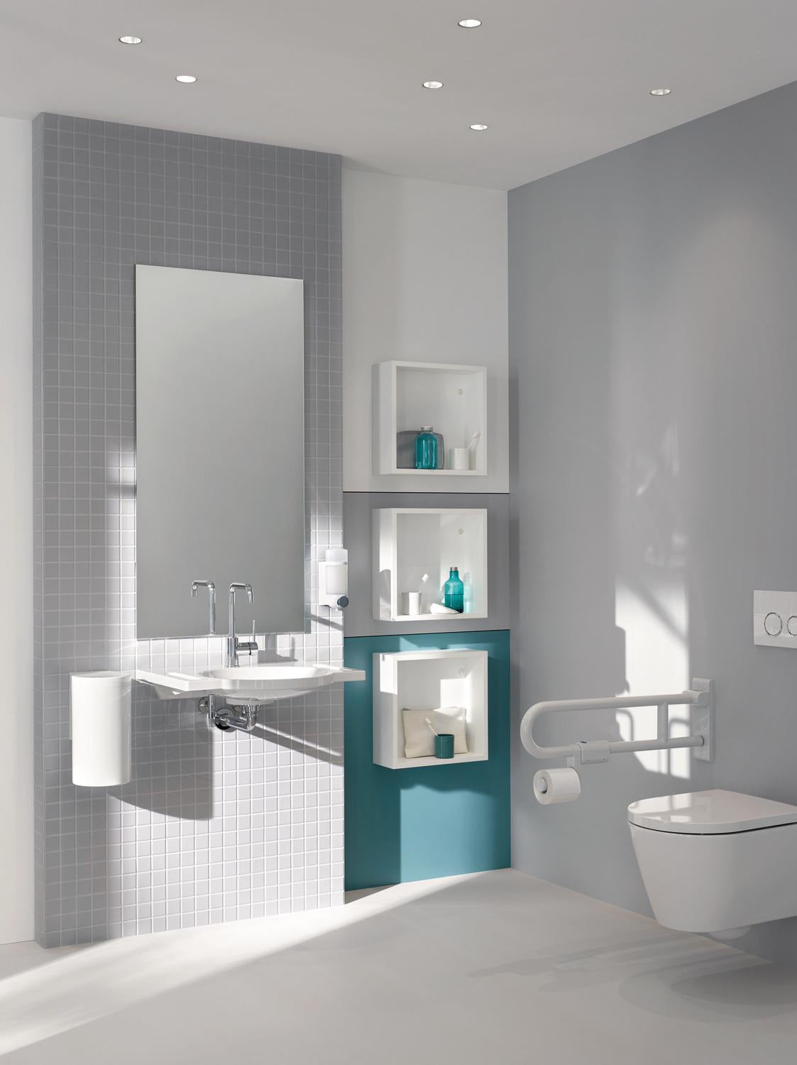 HEWI Aufrüstsatz Serie 801 WC-Papierhalter senfgelb – Barrierefrei mit Rollenbremse