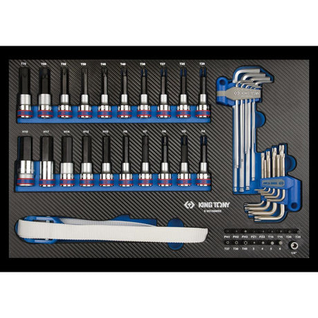 KING TONY Profi-Werkzeuge - TORX®-Bit-Steckschlüssel, 6-Kant, EVAWAVE 995156MRE