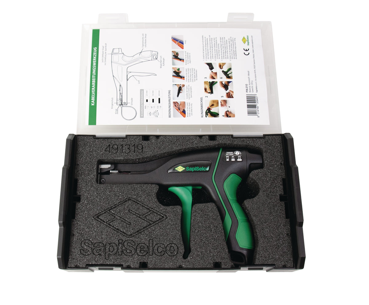 SAPISELCO Kabelbinderzange 210 mm – Arbeitsbereich 2,5–4,8 mm, einstellbares Anzugsmoment