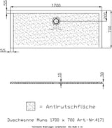HOESCH Muna Duschwanne 900x700x30 Solique Weiß mit Antirutsch