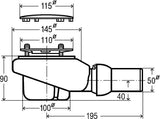 HOESCH COMPACT 90 Ablaufarmatur für Duschwannen mit runder Chrom-Abdeckung, 90 mm