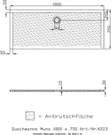 HOESCH Muna Duschwanne 900x700x30 Solique Weiß mit Antirutsch