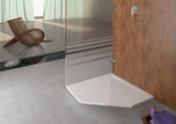 HOESCH Muna Fünfeck-Duschwanne 900x900x30 Mineralguss Weiß – Solique, schmutzabweisend, flacher Einbau